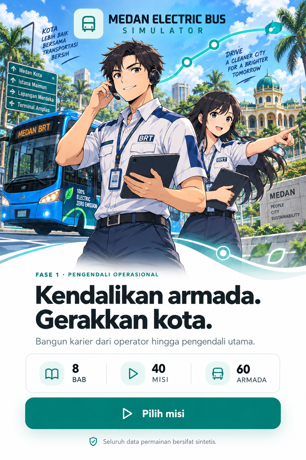 Arga dan Naya siap mengelola bus listrik di kota Medan.